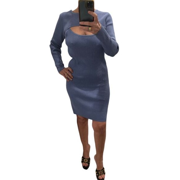 House Of Harlow 1960 Blue Knit Mini Dress 2 Pieces Set.Size XL - Picture 1 of 14